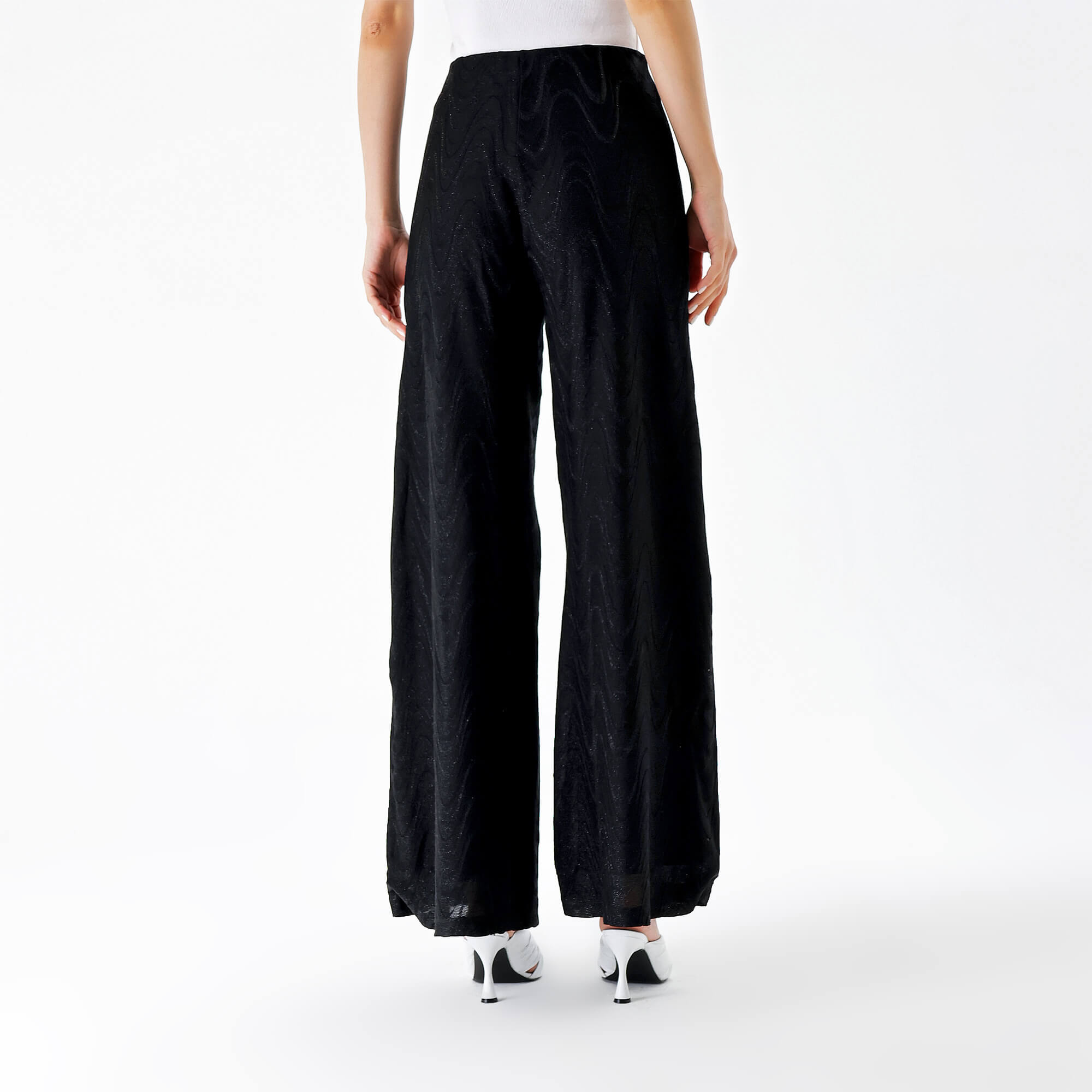 Chanel - Black Silk CC Zip Pants